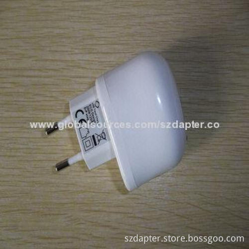 5V/1A Mobile Phone Charger with EU Plug, 100-1,100mA Current